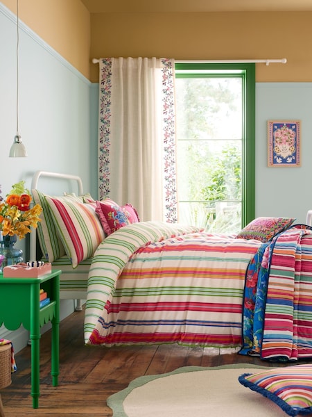 Sophie Robinson Sophie Stripe Cotton Reversible Duvet Cover And Pillowcase Set