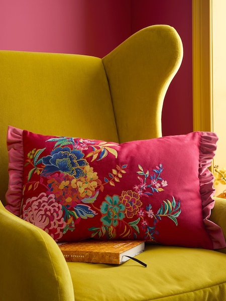 Sophie Robinson Flourish Floral Frill Filled Cushion