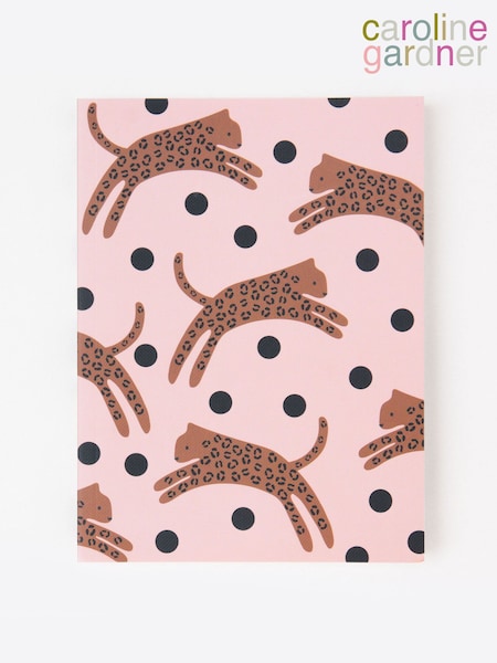 Caroline Gardner Pink Leaping Leopard Tabbed Notebook (555730) | £15