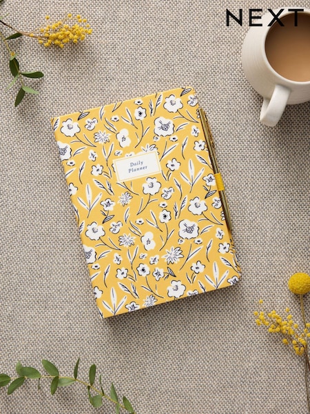 Mustard Yellow Floral A5 Daily Planner (556195) | £10