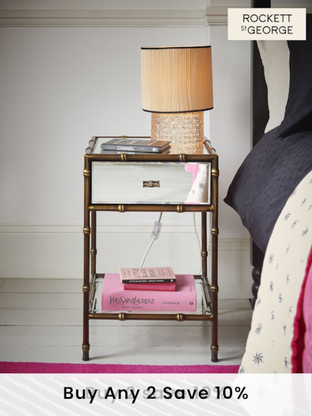 Rockett St George Mirror Bamboo Viscose Bedside Table (556970) | £369