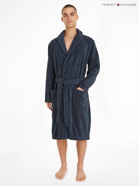 Tommy Hilfiger Blue 100% Cotton Icon Bathrobe (557028) | £90