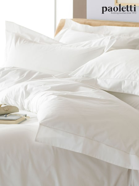 Paoletti White Oxford Hotel Quality 200 Thread Count 100% Cotton Duvet Cover and Pillowcase Set (558756) | £42 - £75