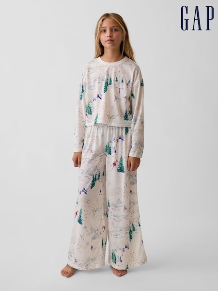 Cream Ski Scene - Gap Wide-leg Pyjamas Set (6-13yrs)