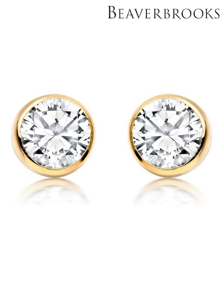 Beaverbrooks 9ct Gold Cubic Zirconia Stud Earrings (560837) | £125