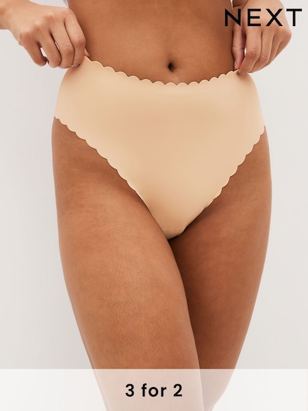 Pastel Rose Nude Full Brief No VPL Scallop Edge Knickers (561211) | £9