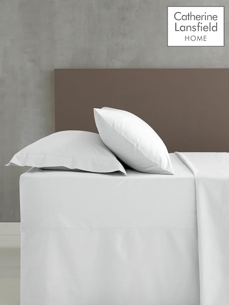 Catherine Lansfield White Percale Flat Sheet (561251) | £14 - £24