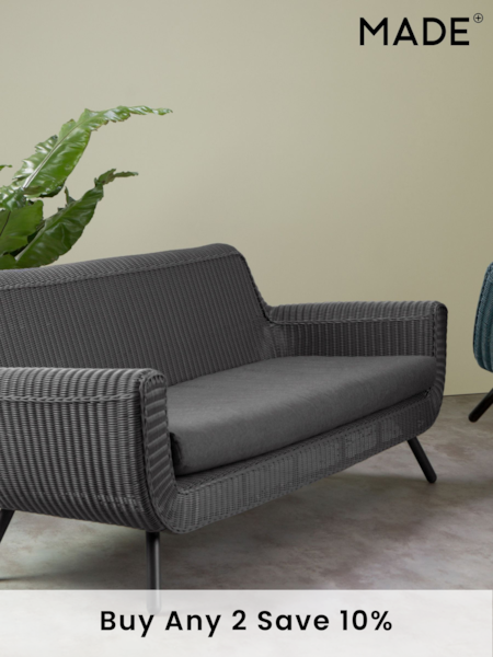 MADE.COM Dark Grey Jonah Garden 3 Seater Sofa Polyrattan (561278) | £909