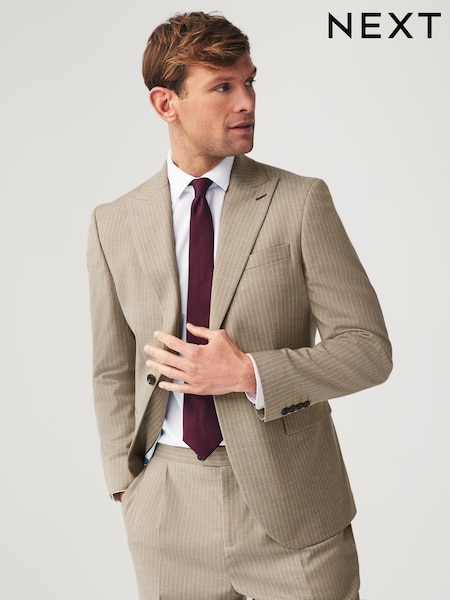 Neutral Slim Fit Stripe Suit Jacket (561991) | £39