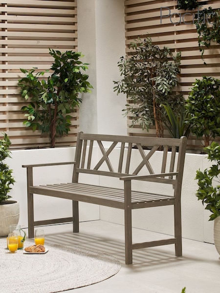 Pacific Grey Garden Cambridge Antique 3 Seater Acacia Wood Bench (562327) | £170