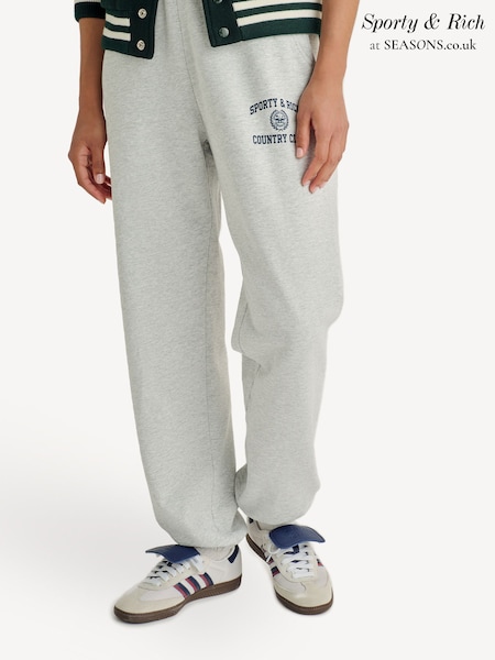 Sporty & Rich Grey Varsity Crest Joggers (562515) | £175