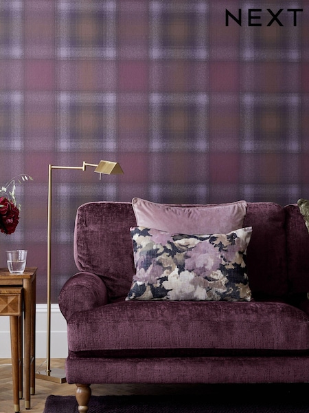 Purple Town and Country Check A4 Wallpaper Sample (562785) | £1