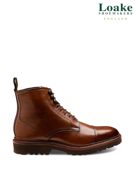 Loake Cedar Toe Cap Derby Brown Boots (563028) | £220
