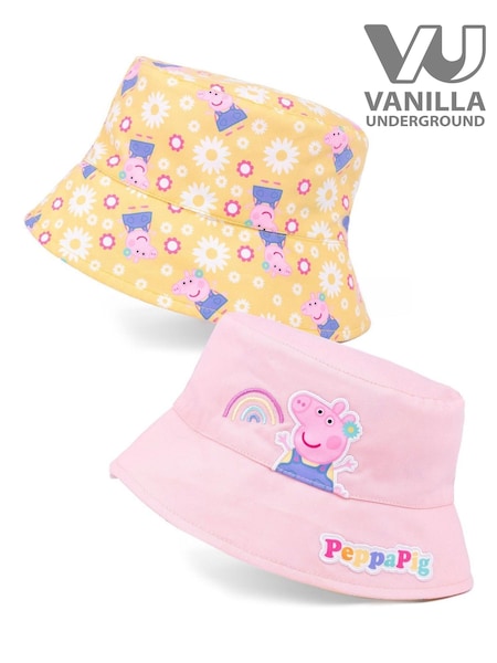 Vanilla Underground Pink/Yellow Kids Peppa Pig Reversible Bucket Hat (563126) | £14