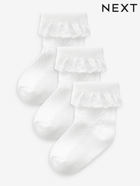 White Lace Baby Socks 3 Pack (563308) | £5.50