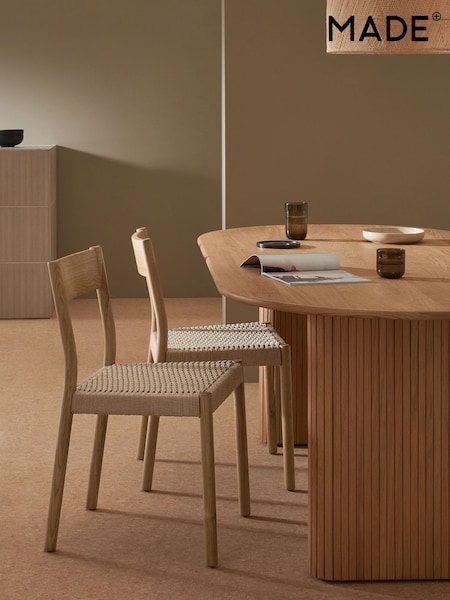 MADE.COM Set of 2 Natural Rhye Dining Chair (563444) | £349