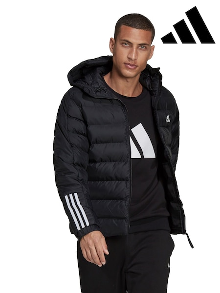 adidas Terrex Black Itavic 3-Stripes Midweight Hooded Jacket (564290) | £55