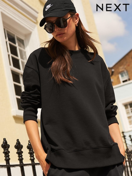 Black Relaxed Fit Essentials Longline Sweatshirt (564902) | £25