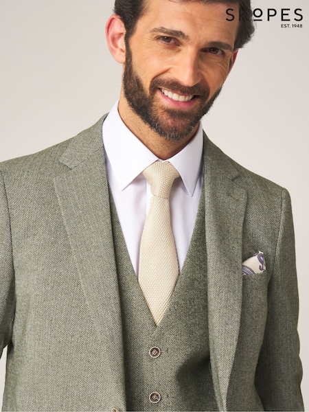 Skopes Green Jude Tweed Tailored Fit Suit Jacket (565791) | £140