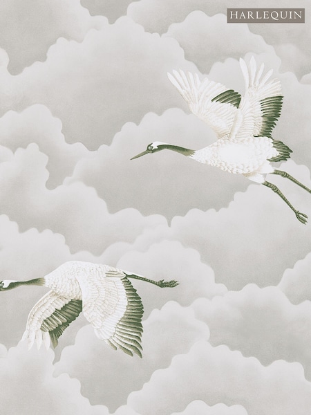 Harlequin Grey Cranes in Flight 10.05M Wallpaper (566404) | £88