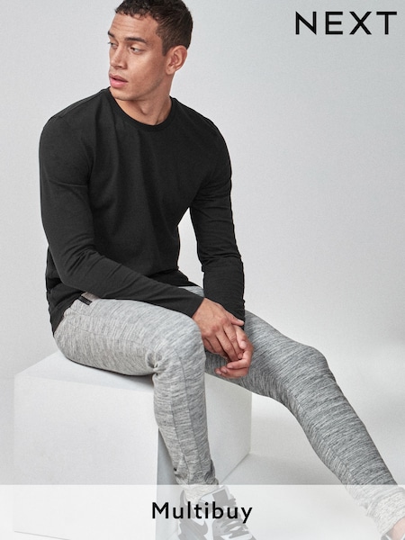 Black Slim Fit Long Sleeve Crew Neck T-Shirt (566724) | £10