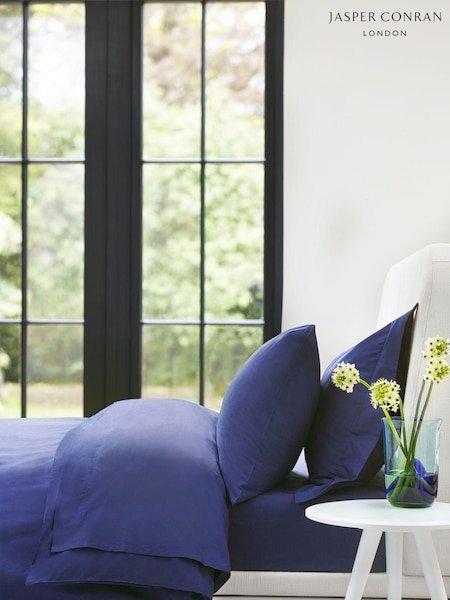 Jasper Conran London Blue Flat 100% Cotton 300 Thread Sheet (566744) | £40 - £70