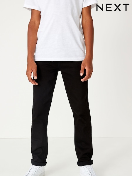 Black Denim Regular Fit Mega Stretch Adjustable Waist Jeans (3-16yrs) (566997) | £14 - £19