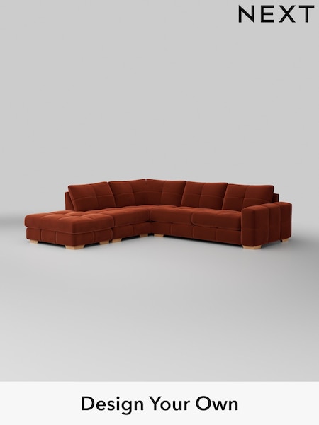 Plush Velvet Easy Clean/Ginger Orange Brooke Deep Sit (568019) | £2,825