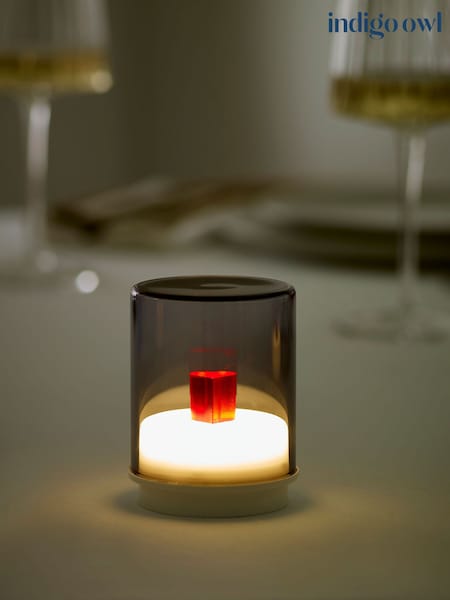 Indigo Owl Grey Small Gem Wireless Table Lamp (569916) | £45