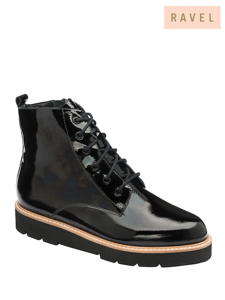 Ravel Black Dark Leather Ankle Boots (569963) | £95