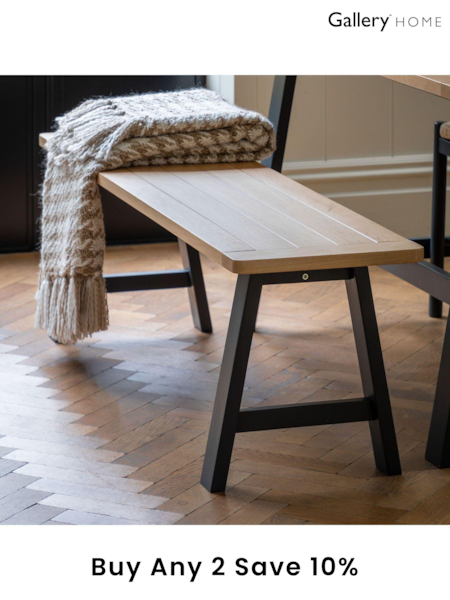 Gallery Home Meteor Navy Leroy Trestle Bench (570779) | £240
