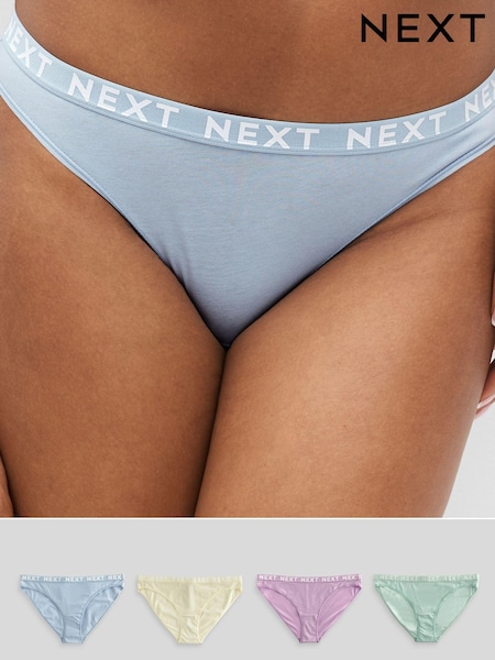 Pastel Tone High Leg Logo Knickers 4 Pack (571064) | £16