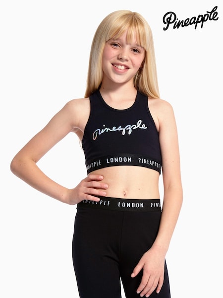 Pineapple Black Script Crop Top (571525) | £16