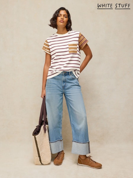White - White Stuff Gina Stripe T-shirt