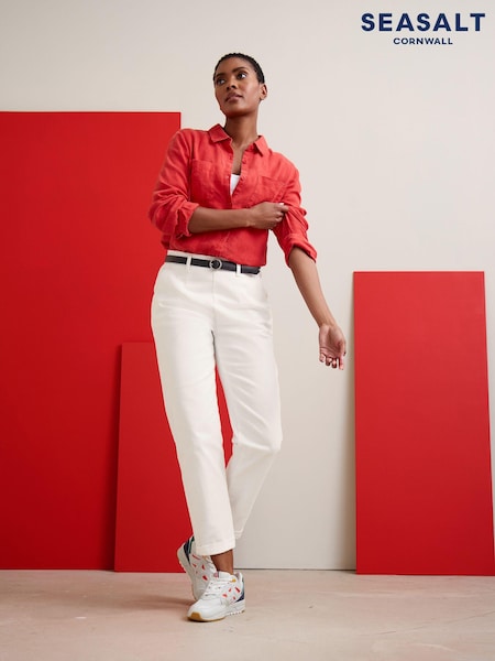 Seasalt Cornwall White Waterdance Trousers (572115) | £63