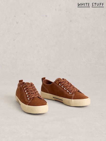 Brown - White Stuff Pippa Suede Lace Up Trainers