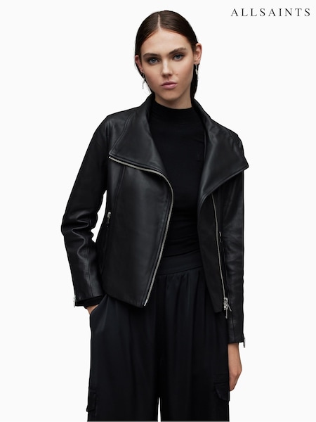 AllSaints Black Ellis Biker Jacket (572560) | £359