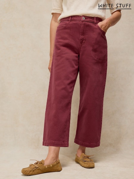 Purple - White Stuff Tia Wide Leg Crop Jeans