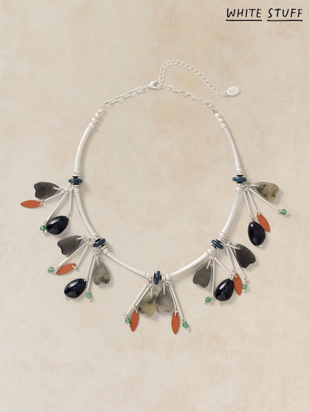 Silver Tone - White Stuff Woodland Craft Necklace