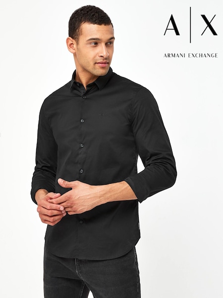 Armani Exchange Classic 100% Cotton Black Shirt (572751) | £85