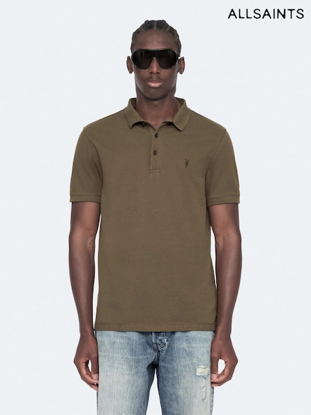 Brown - Regular Allsaints Reform Short Sleeve Polo Shirt