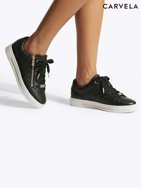 Black - Carvela Daniella Zip Weave Trainers
