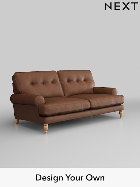 Rustic Leather/Light Brown Erin Buttoned Back Leather Deep Sit (575202) | £1,999