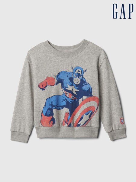 Gap Grey Marvel Graphic Sweatshirt (6mths-5yrs) (575242) | £8