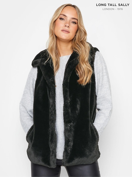 Long Tall Sally Black Faux Fur Gilet (575495) | £60