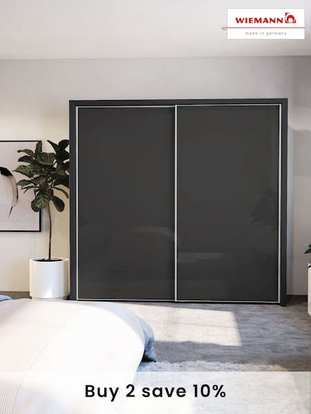 Wiemann Graphite Peyton Glass Sliding 2.1m Sliding Semi Fitted Wardrobe (575782) | £1,135