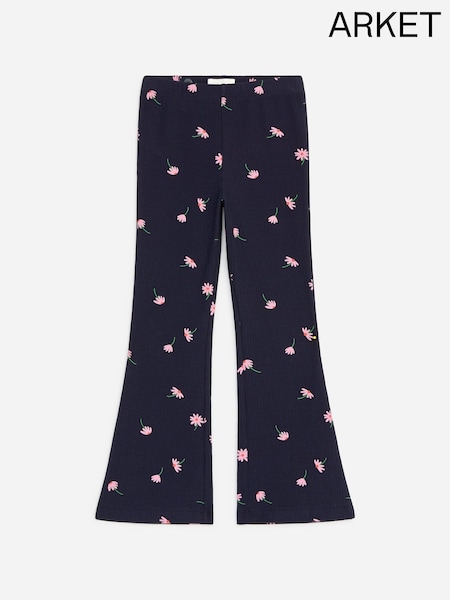 Blue - Arket Flared Rib Leggings