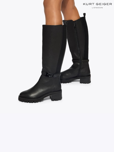 Black - Kurt Geiger London Bromley 50/50 Knee Boots