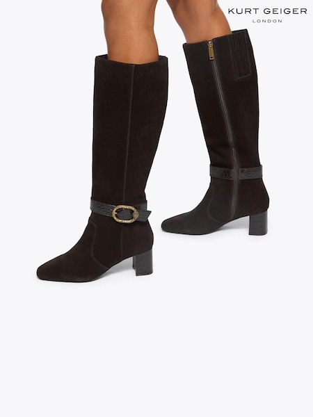 Brown - Kurt Geiger London Mayfair Block Knee Boots
