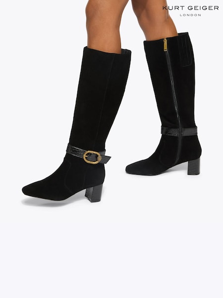 Black - Kurt Geiger London Turnlock Knee Boots